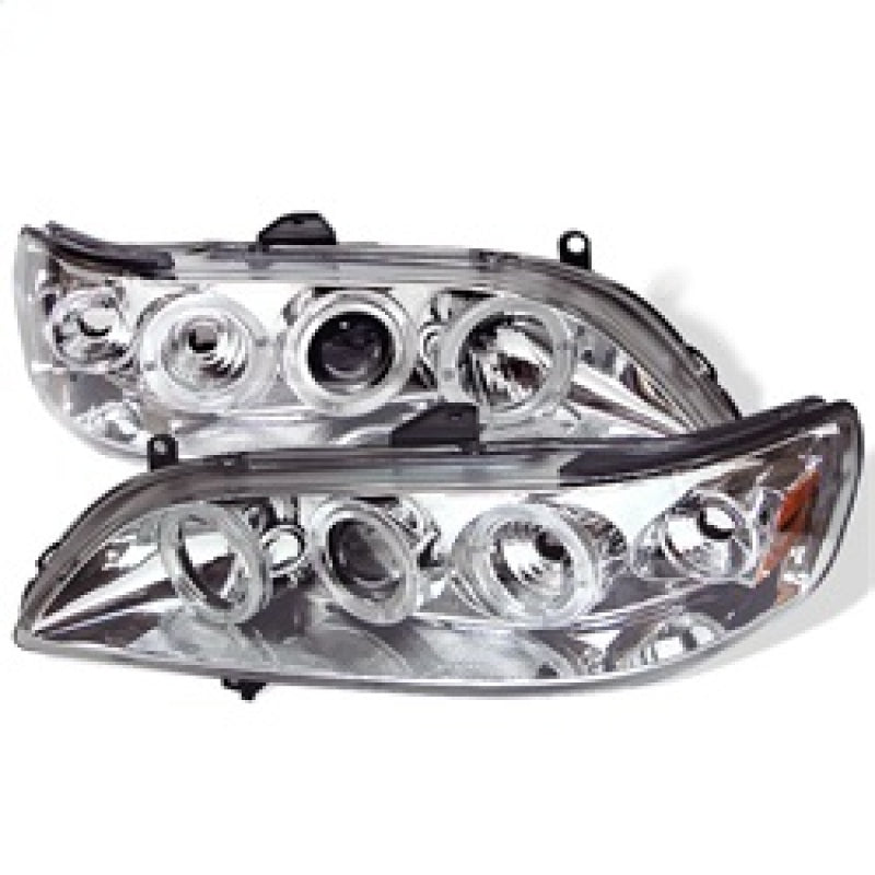 Spyder Honda Accord 98-02 1PC Projector Headlights LED Halo Amber Reflctr Chrm PRO-YD-HA98-AM-C SPYDER