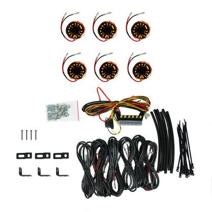 KC HiLiTES Cyclone V2 LED - Rock Light - 6-Light System - Amber - 5W Flood Beam KC HiLiTES