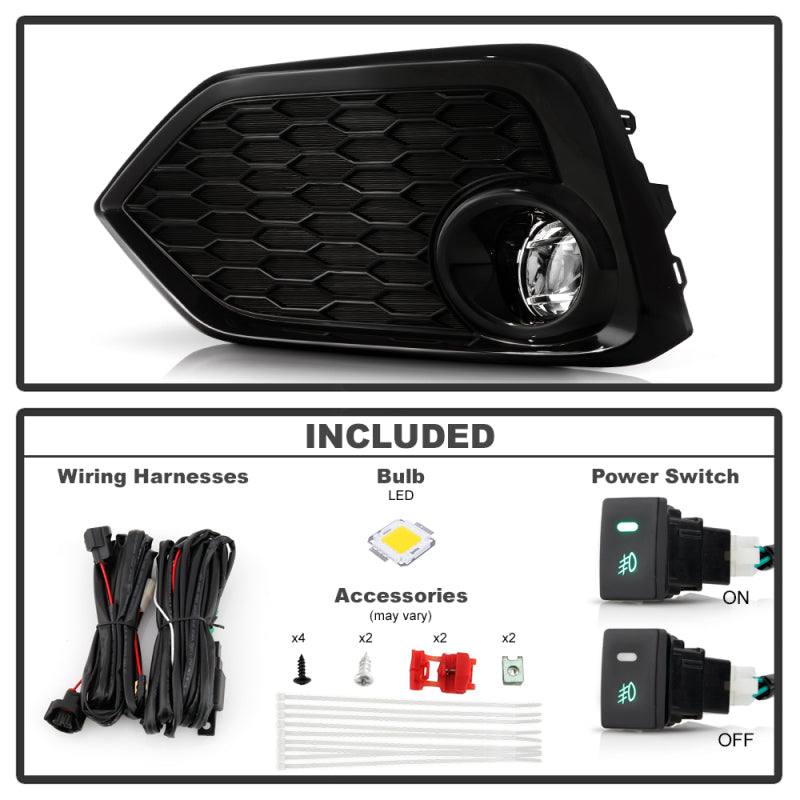 Spyder 16-17 Honda Civic Hatchback (Hatch Only) OEM LED Fog Light w/Switch - Clear (FL-HC2017-LED-C) SPYDER