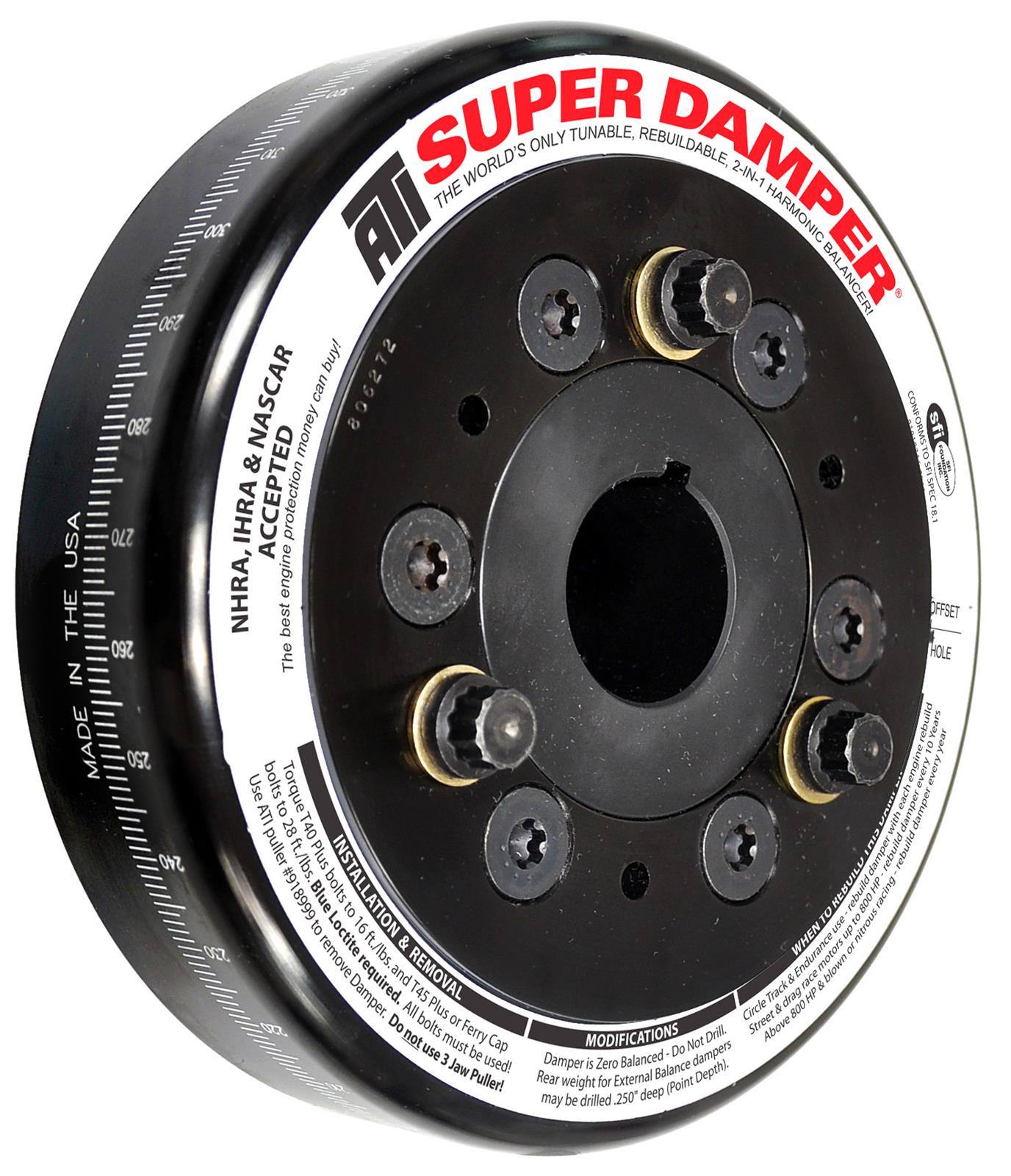 ATI Damper - 6.325in - Steel - Chevy SB / 90 Deg V6 - w/Undersize Hub - 3 Ring - 1Pc ATI917781U