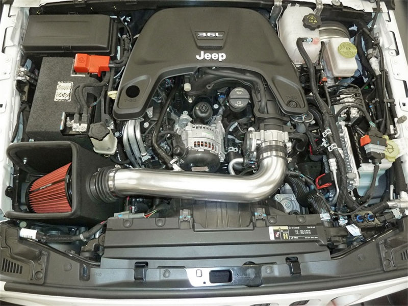 Spectre 2018 Jeep Wrangler V6-3.6L F/I Air Intake Kit - Polished w/Red Filter Spectre