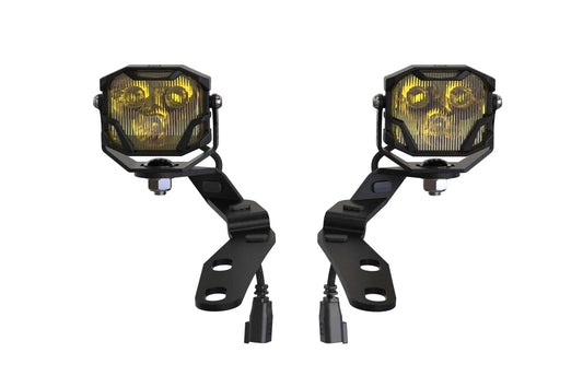 Morimoto 4Banger Ditch Light Kit: 16-23 Tacoma (HXB Yellow SAE Wide Beam) Morimoto