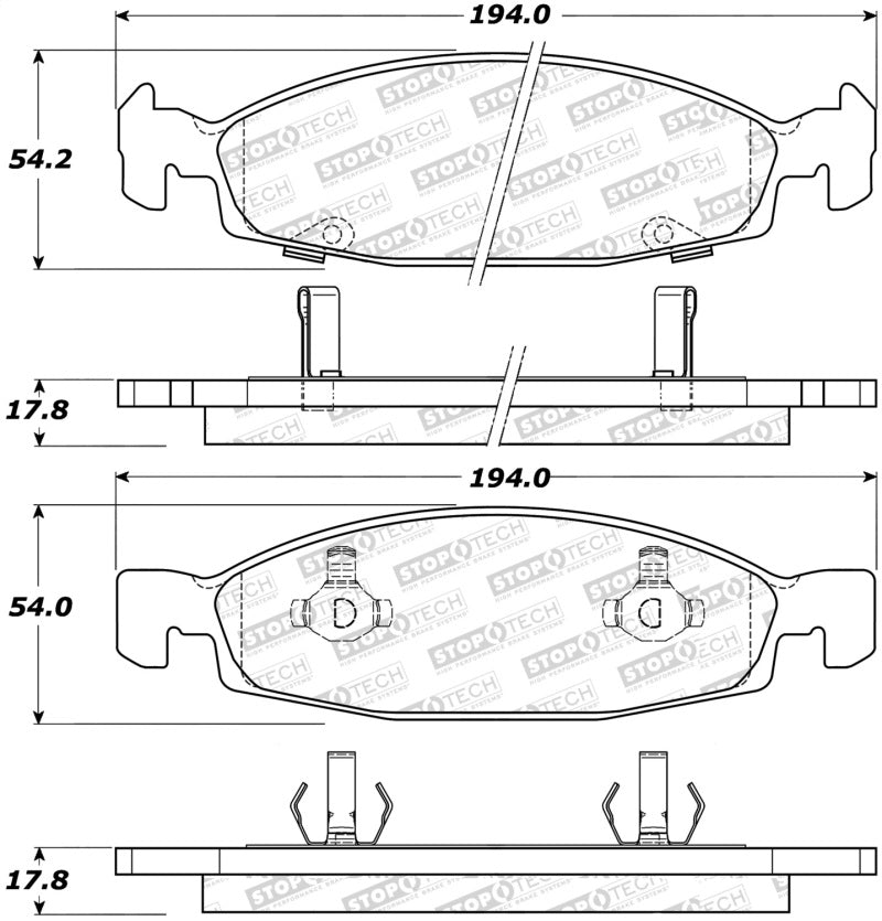 StopTech Street Disc Brake Pads - 305.07900