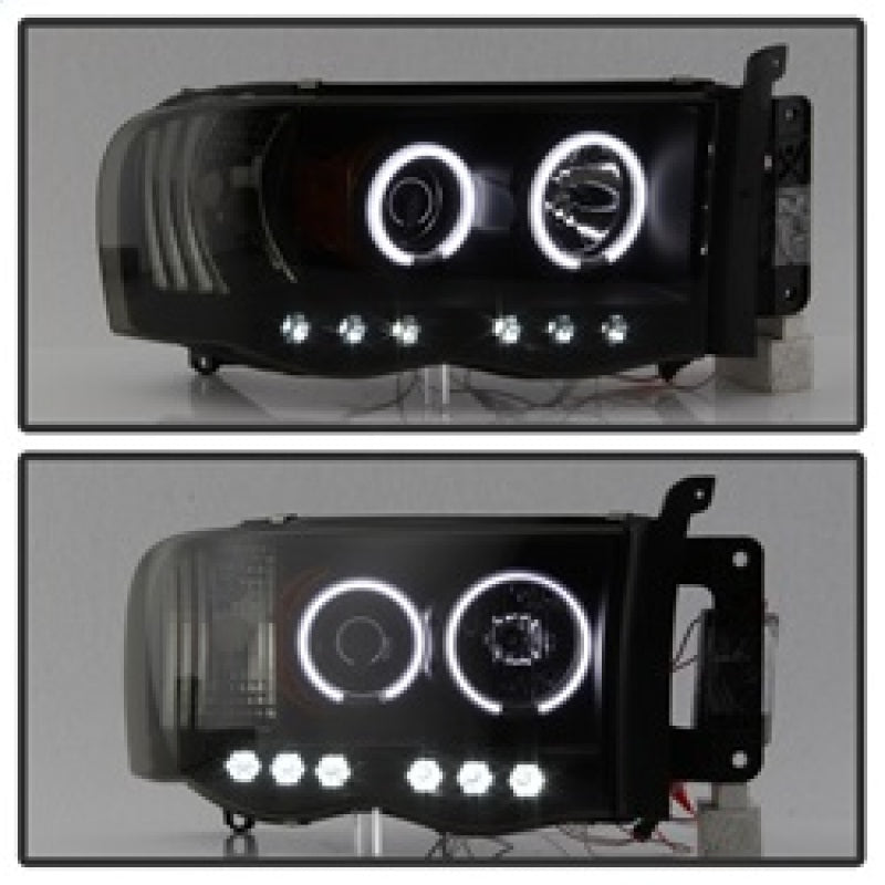 Spyder Dodge Ram 1500 02-05 03-05 Projector Headlights CCFL Halo LED Blk Smke PRO-YD-DR02-CCFL-BSM SPYDER