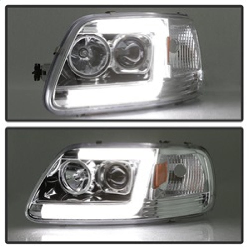 Spyder 97-03 Ford F-150 (After 6/1997) V2 Proj Headlights DRL LED - Chrm (PRO-YD-FF15097V2-LB-C) SPYDER