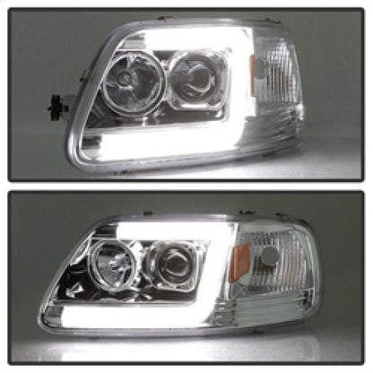 Spyder 97-03 Ford F-150 (After 6/1997) V2 Proj Headlights DRL LED - Chrm (PRO-YD-FF15097V2-LB-C) SPYDER