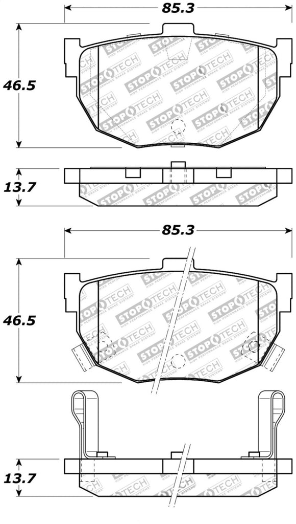 StopTech Premium Ceramic Rear Brake Pads - 308.03230