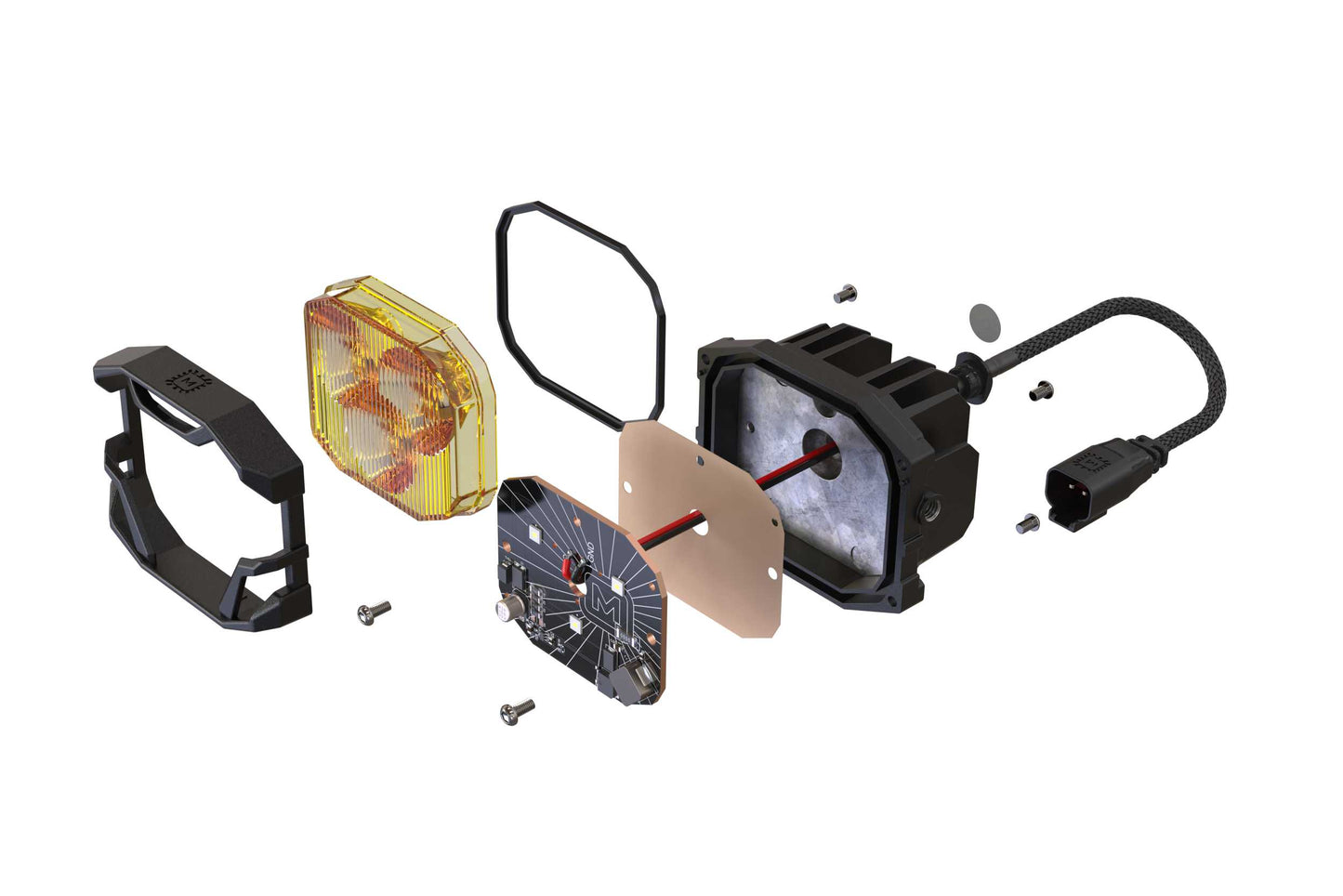 Morimoto 4Banger Surface-Mount Kit: (NCS Yellow Flood Beam)