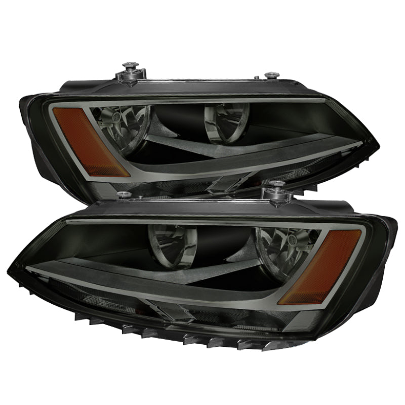 Xtune Volkswagen Jetta 11-14 Amber Crystal Headlights Smoked HD-JH-VJ11-AM-SM SPYDER