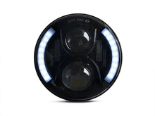 Load image into Gallery viewer, Raxiom 97-18 Jeep Wrangler TJ &amp; JK 6-LED Headlights w/ Partial Halo- Blk Housing (Clear Lens)