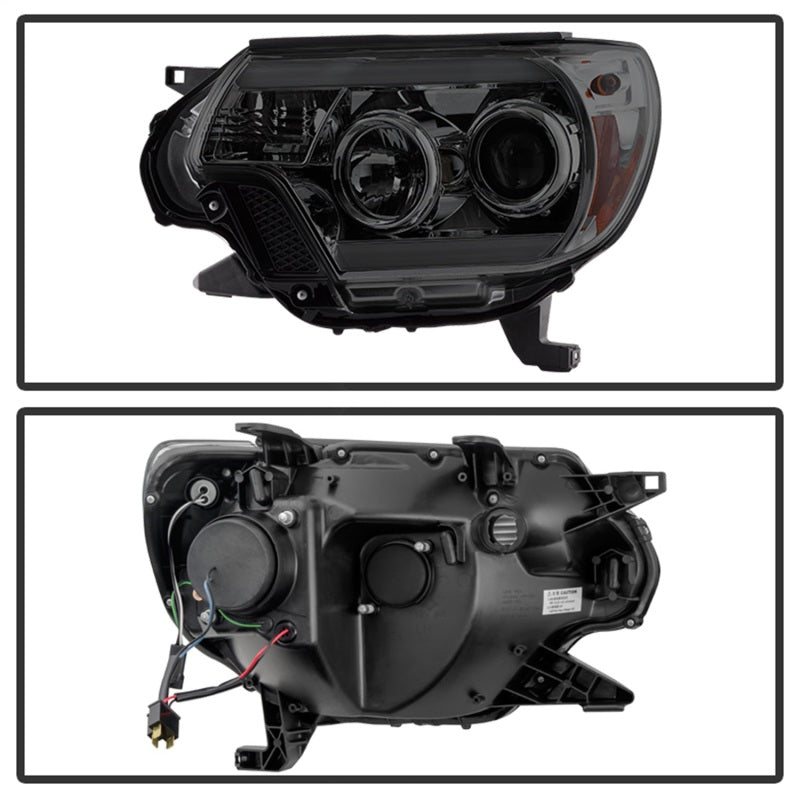 Spyder Toyota Tacoma 12-16 Projector Headlights Light Bar DRL Smoke PRO-YD-TT12-LBDRL-SM SPYDER