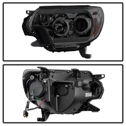 Spyder Toyota Tacoma 12-16 Projector Headlights Light Bar DRL Smoke PRO-YD-TT12-LBDRL-SM SPYDER