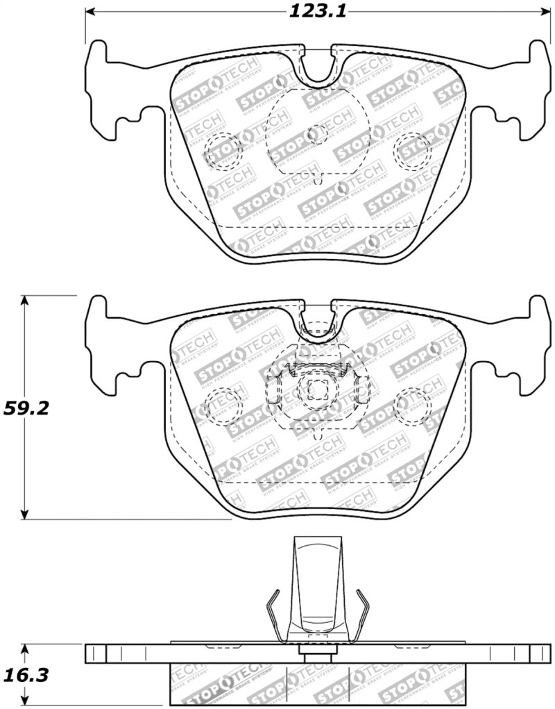 StopTech Premium Ceramic Rear Brake Pads - 308.06831