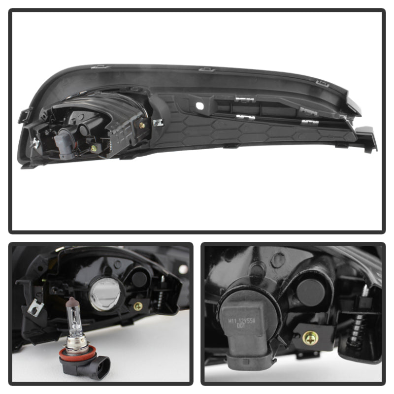 Spyder Honda Civic 2013-2014 4dr OEM Fog Light W/Switch Clear FL-HC2013-4D-C SPYDER
