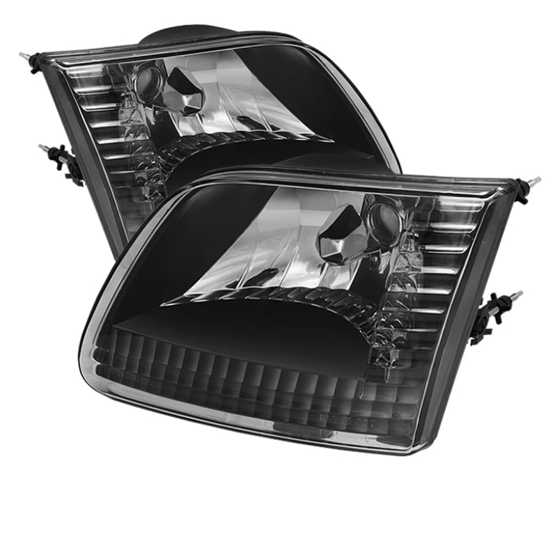 Xtune Ford F150 97-03 / Expedition 97-02 Crystal Headlights Black HD-JH-FF15097-BK SPYDER