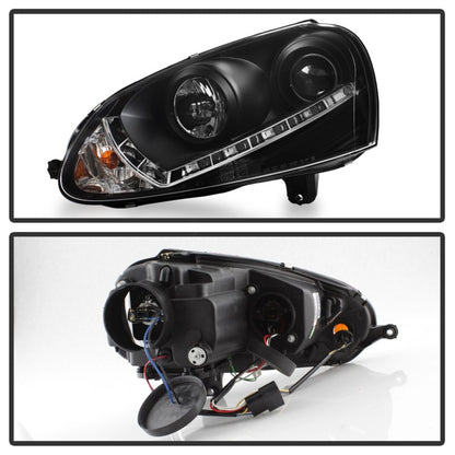 Spyder Volkswagen GTI 06-09/Jetta 06-09 Halogen Model Only - DRL Black PRO-YD-VG06-DRL-BK SPYDER