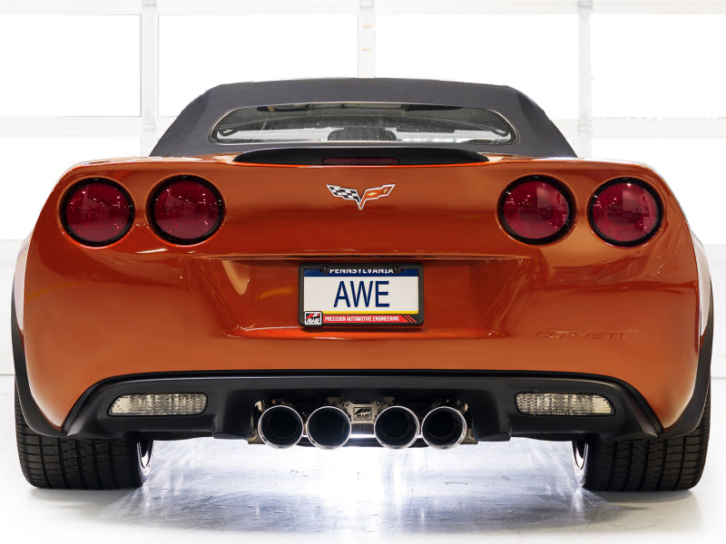 AWE Tuning 05-07 C6 Chevrolet Corvette 6.0L Touring Edition Axleback Exhaust w/ Chrome Silver Tips