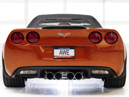 AWE Tuning 05-07 C6 Chevrolet Corvette 6.0L Touring Edition Axleback Exhaust w/ Chrome Silver Tips