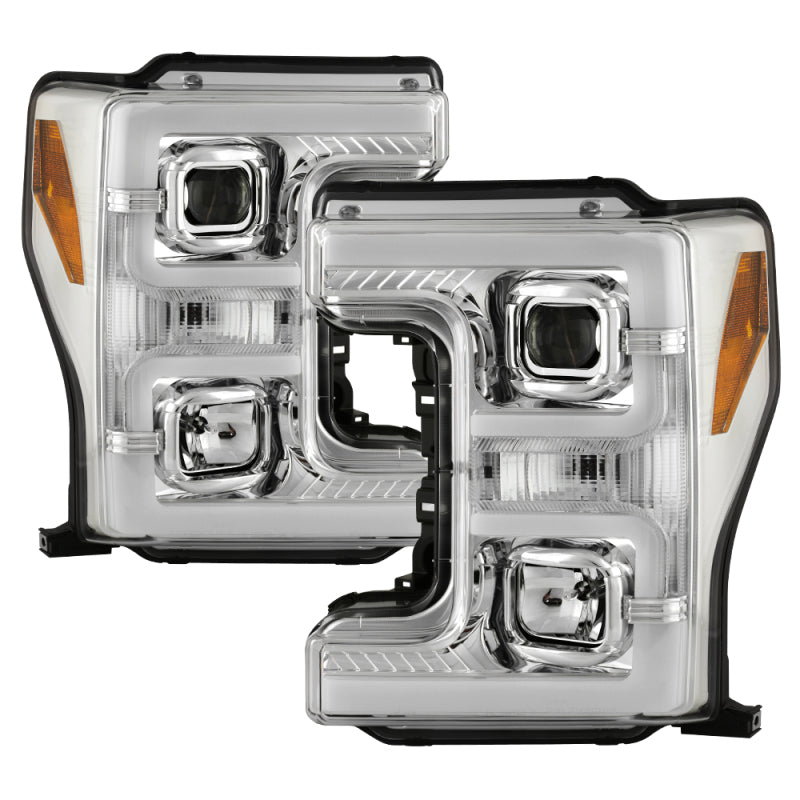 Spyder 17-18 Ford F250/F350/F450 Halogen Model Only -White Light Bar- Chrome- PRO-YD-FS17HALSI-C SPYDER