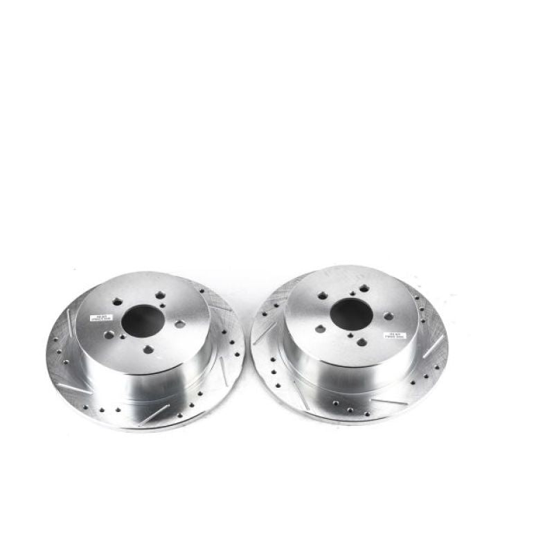 Power Stop 05-09 Subaru Legacy Rear Evolution Drilled & Slotted Rotors - Pair PowerStop