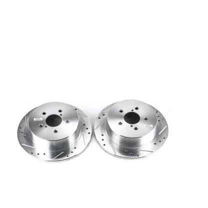 Power Stop 05-09 Subaru Legacy Rear Evolution Drilled & Slotted Rotors - Pair PowerStop