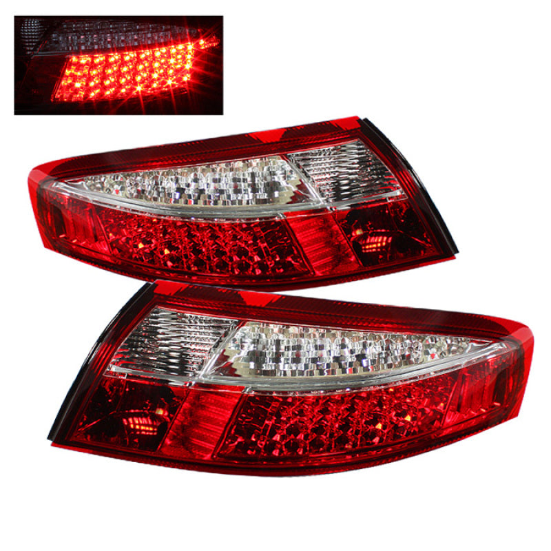 Xtune Porsche 911 996 ( Non 4S. Turbo. GT3 ) 99-04 LED Tail Lights Red Clear ALT-ON-P99699-LED-RC SPYDER