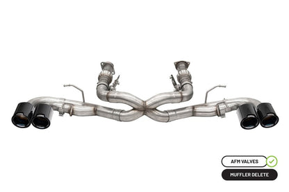 Corsa 20-23 Chevrolet Corvette C8 RWD 3in Xtreme Cat-Back Exhaust w/4.5in Carbon Fiber Black PVD Tip CORSA Performance