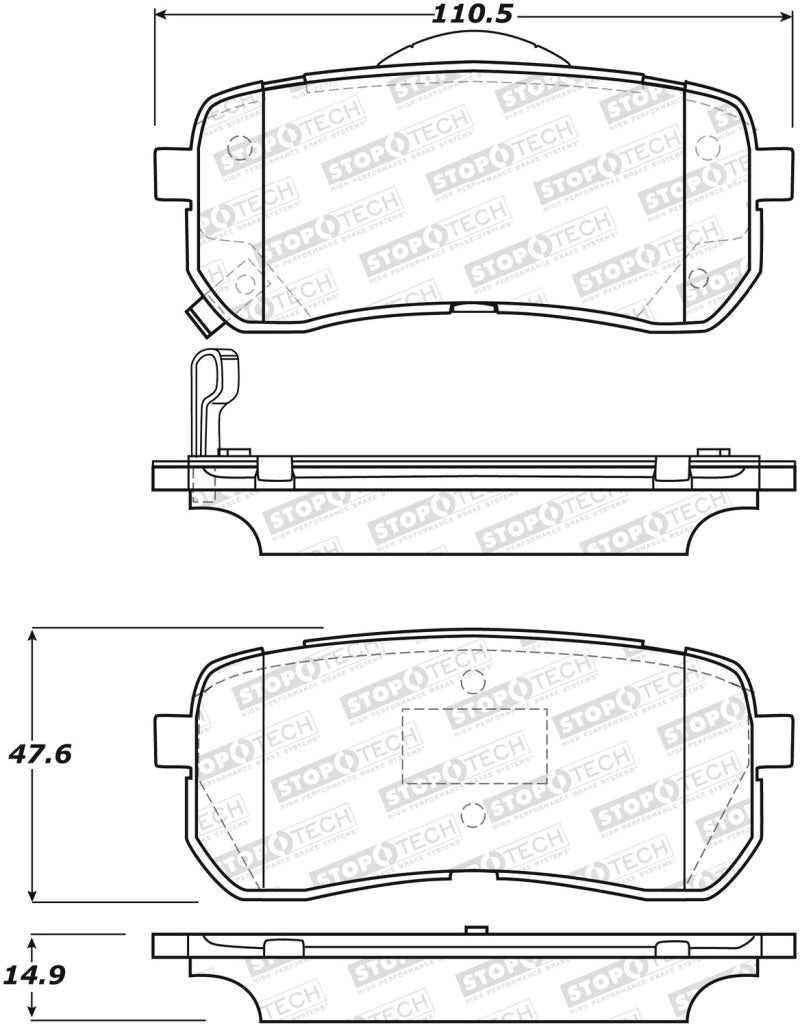 StopTech Premium Ceramic Front Brake Pads - 308.13020 Stoptech
