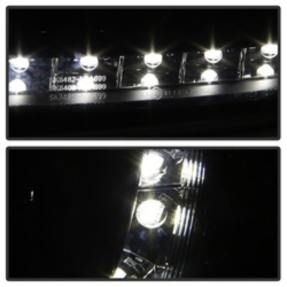 Spyder Audi A6 02-04 Projector Headlights Halogen Model Only - DRL Black PRO-YD-ADA601-DRL-BK SPYDER