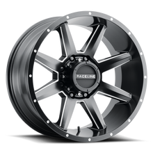 Load image into Gallery viewer, Raceline 954M Stryker 20x10in / 5x127 BP / -19mm Offset / 78.1mm Bore - Satin Black &amp; Milled Wheel