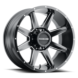 Raceline 954M Stryker 20x9in / 8x170 BP / 0mm Offset / 125.2mm Bore - Satin Black & Milled Wheel