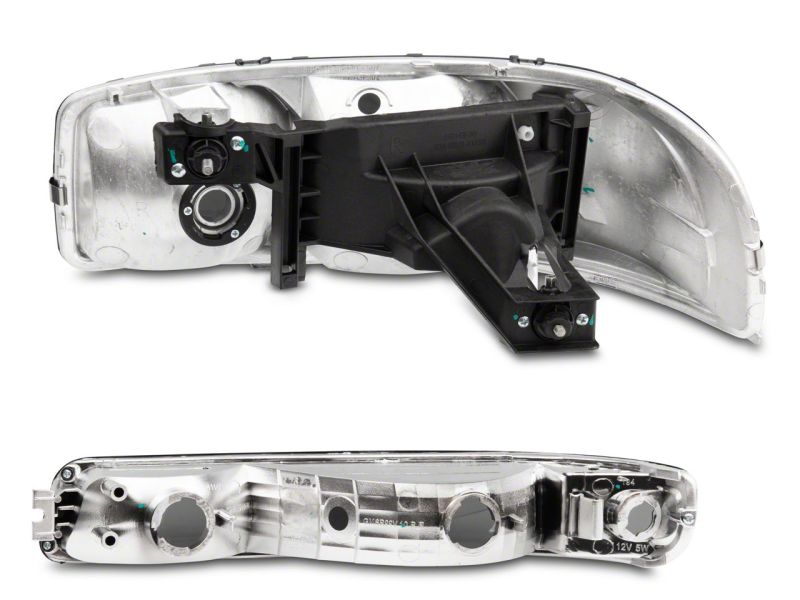 Raxiom 99-06 GMC Sierra 1500 Axial Series OEM Crystal Rep Headlights- Chrome Housing- Smoked Lens