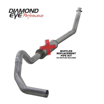 Diamond Eye KIT 4in TB MFLR RPLCMENT PIPE SGL AL: 98.5 - 02 DODGE CUMMINS 5.9L - DEPK4212A-RP Diamond Eye Performance