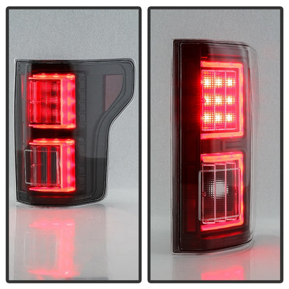 Spyder Ford F150 18-19 - Light Bar LED Tail Lights - All Black ALT-YD-FF15018-LED-BKV2 SPYDER