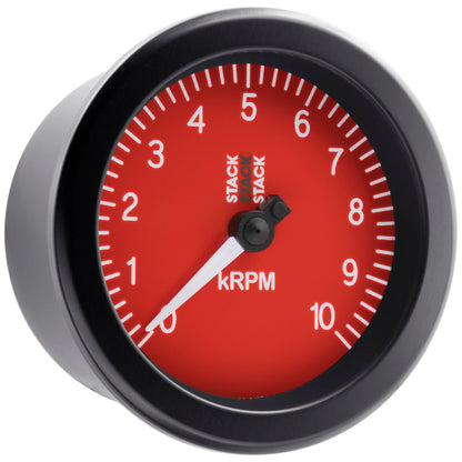 Autometer Stack Sport 88mm 0-10K RPM Tachometer - Red ST100-010R