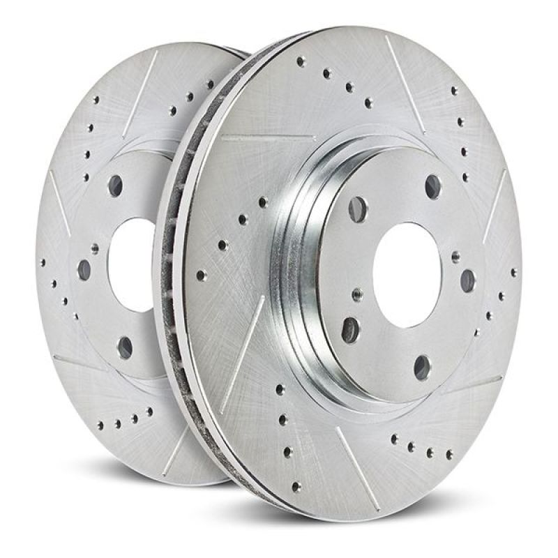 Power Stop 17-20 Subaru BRZ Rear Evolution Drilled & Slotted Rotors - Pair PowerStop