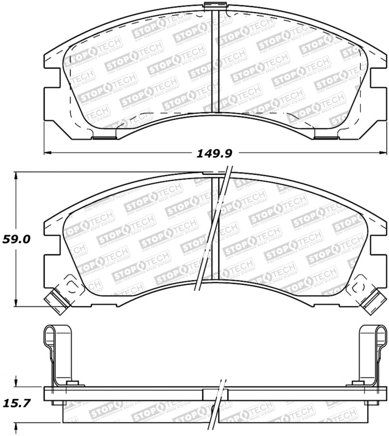 StopTech Premium Ceramic Front Brake Pads - 308.05301 Stoptech