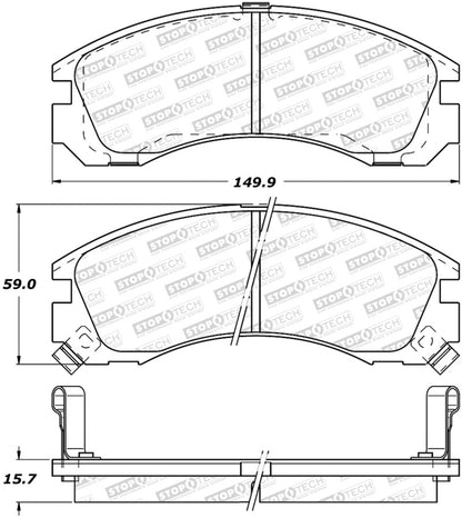 StopTech Premium Ceramic Front Brake Pads - 308.05301 Stoptech