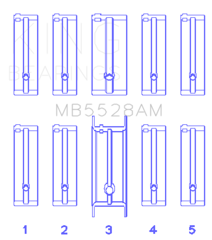 King Engine Bearings Mazda 626 F8/(Size +0.25mm) Main Bearing Set