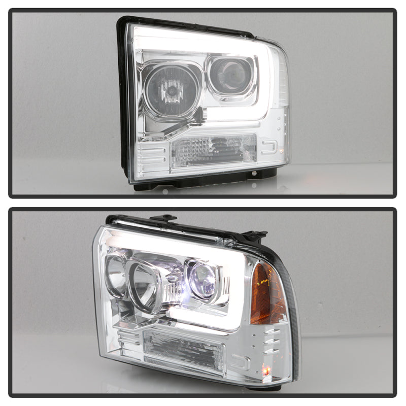 Spyder Platinum Ford F250/350/450 05-07 High-Power LED Module Proj. Headlights-Chrome (PRO-YD-FS05V2 SPYDER