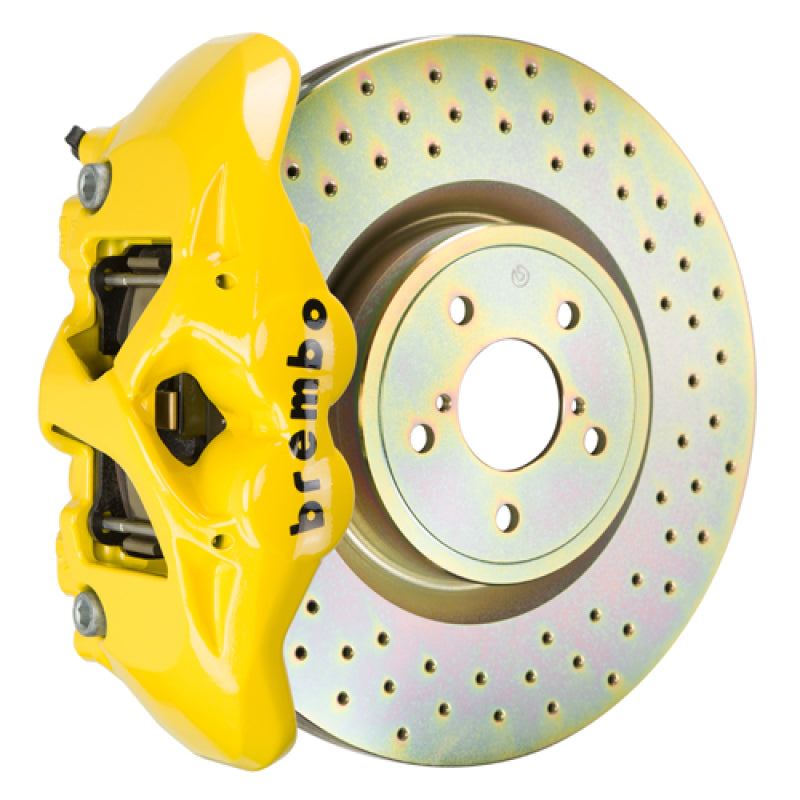Brembo 02-07 Impreza/WRX/08-14 WRX Front GT BBK 4 Piston Cast 326 x30 1pc Rotor Drilled- Yellow Brembo