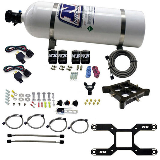 Nitrous Express Dry, Quad Stage Billet Crossbar Plate System 100-2000 HP (4150 Flange) - 66442-15