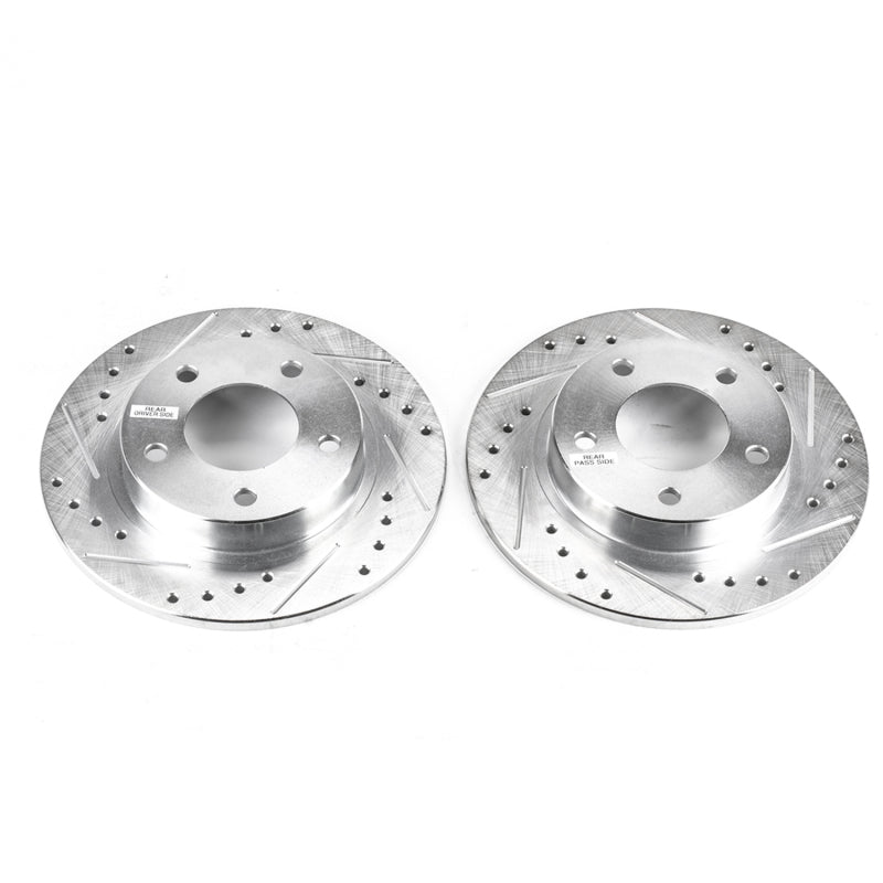 Power Stop 93-97 Ford Probe Rear Evolution Drilled & Slotted Rotors - Pair PowerStop
