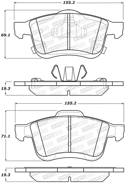 StopTech Premium Ceramic Front Brake Pads - 308.17210 Stoptech