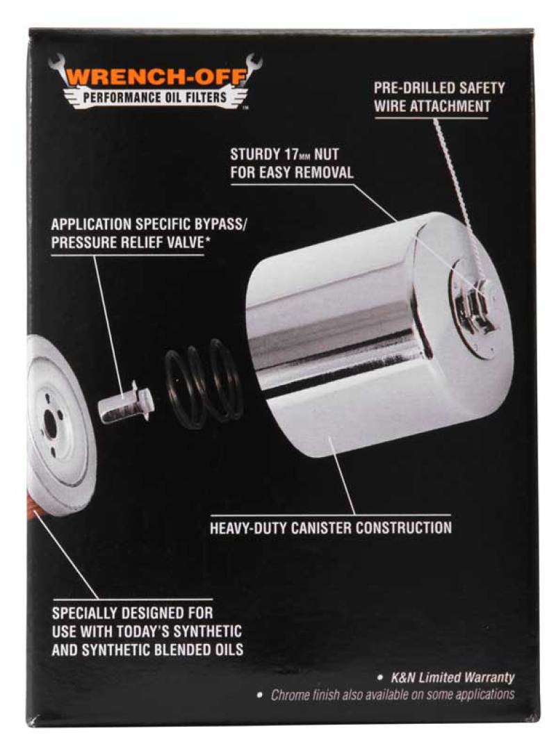 K&N Harley Davidson / Buell 3in OD x 4.063in H Black Oil Filter K&N Engineering