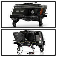 Load image into Gallery viewer, Spyder 14-21 Jeep Grand Cherokee Proj Headlights - Halogen Model Only - PRO-YD-JGC14HALSI-SBGR-BK