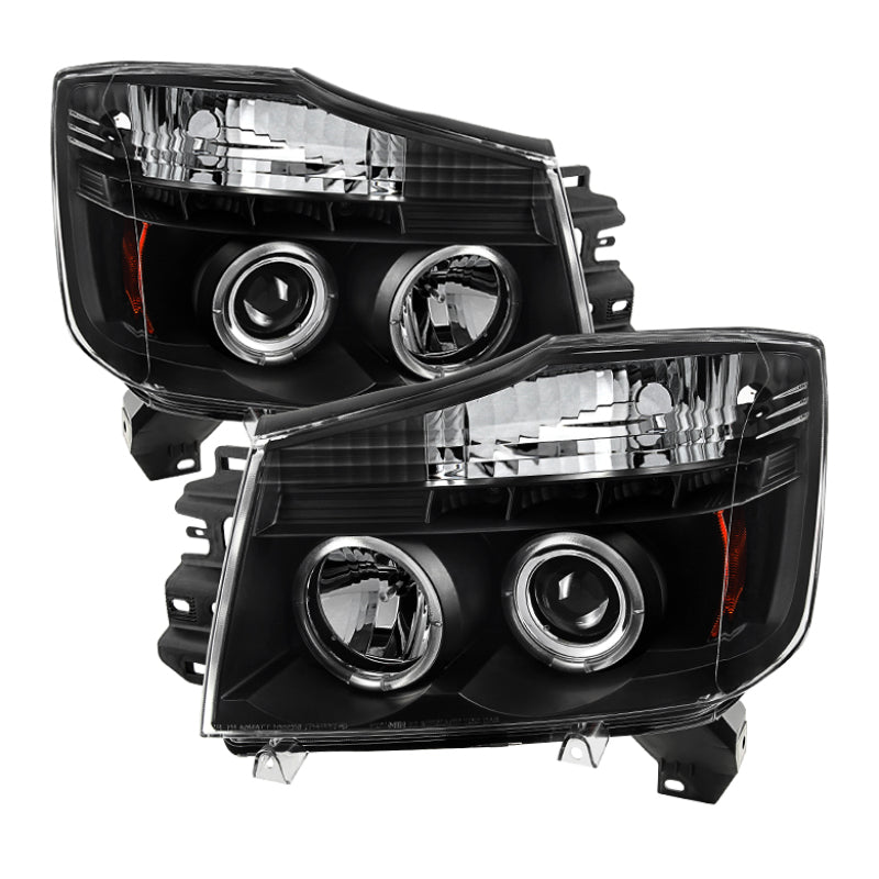 Spyder Nissan Titan 04-14/Armada 04-07 Projector Headlights LED Halo LED Blk PRO-YD-NTI04-HL-BK SPYDER