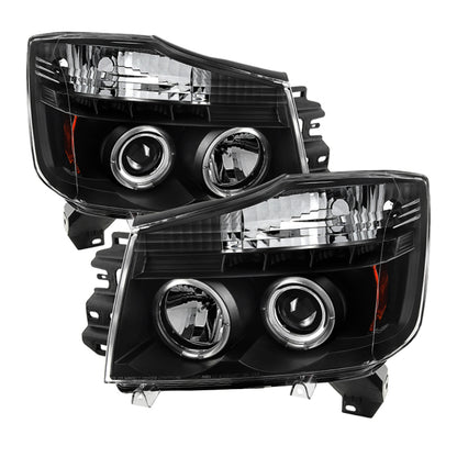 Spyder Nissan Titan 04-14/Armada 04-07 Projector Headlights LED Halo LED Blk PRO-YD-NTI04-HL-BK SPYDER