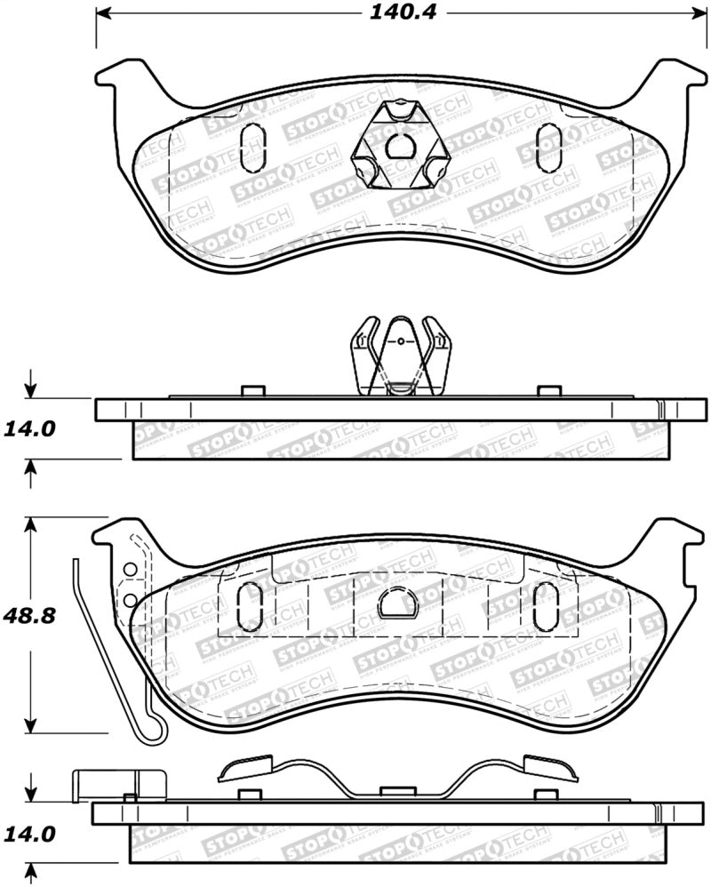 StopTech Premium Ceramic Brake Pads - 308.09640