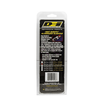 DEI Heat Sheath 3/4in x 3ft - Aluminized Sleeving- Sewn Edge DEI